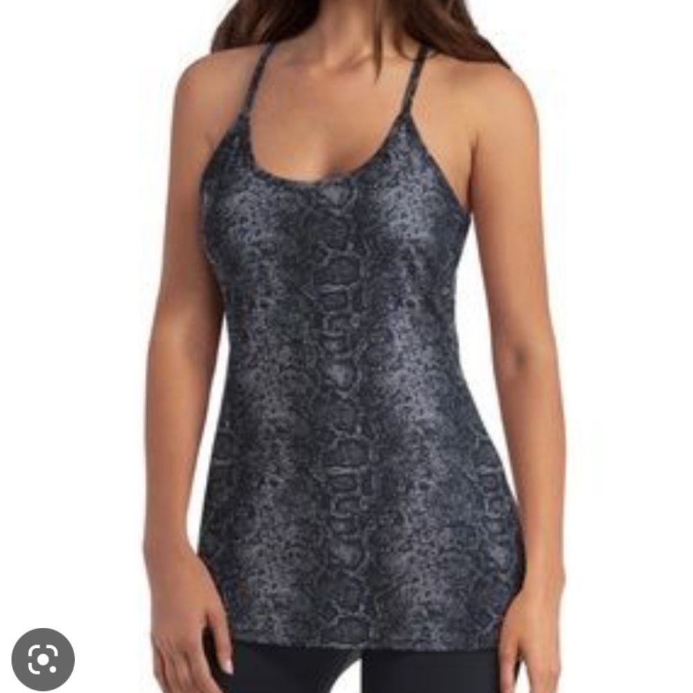Halston Workout Tank Black Snakeskin - Picture 2 of 2